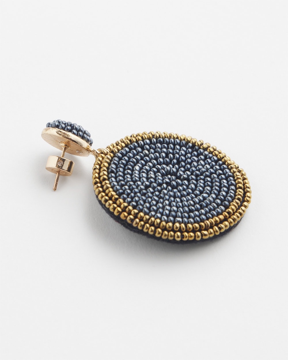 Chico's | Seed Bead Drop Earrings Navy Blue