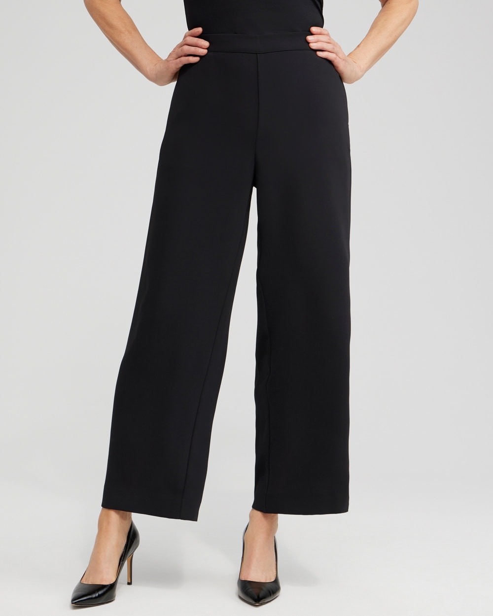 Chico's Jackets | Petite Wide Leg Soft Pants Black