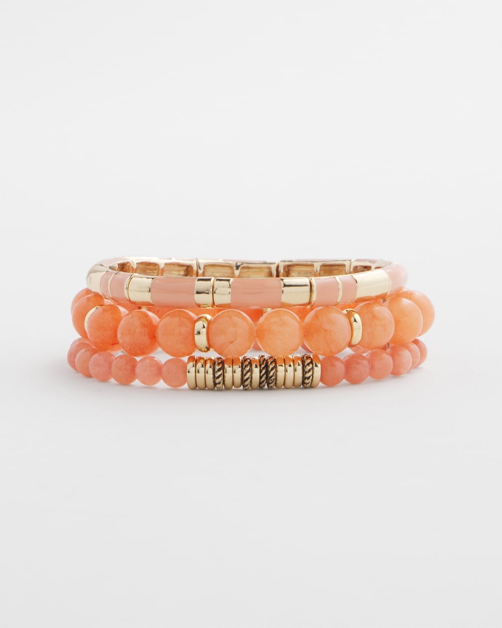 Chico's | Pink Enamel Stretch Bracelet Pink Clay