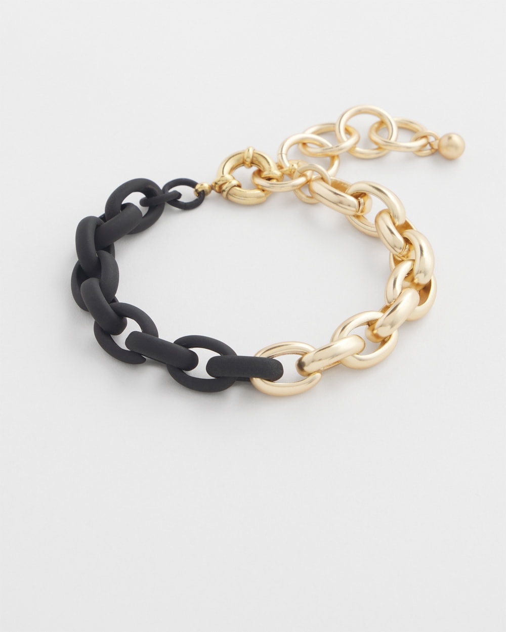 Chico's | Two Tone Link Bracelet Black