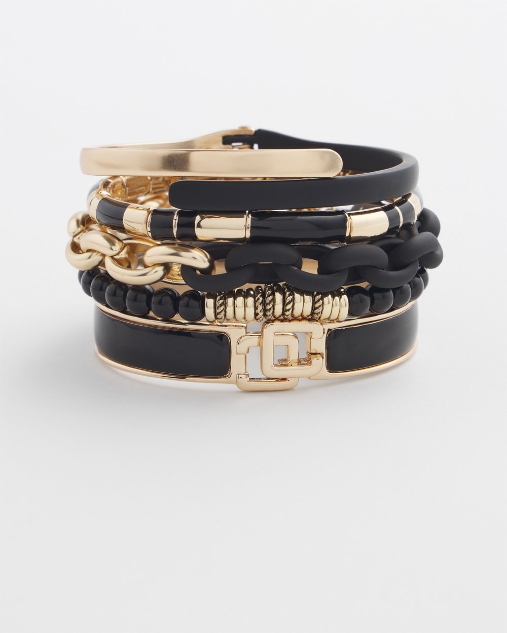 Chico's | Two Tone Link Bracelet Black